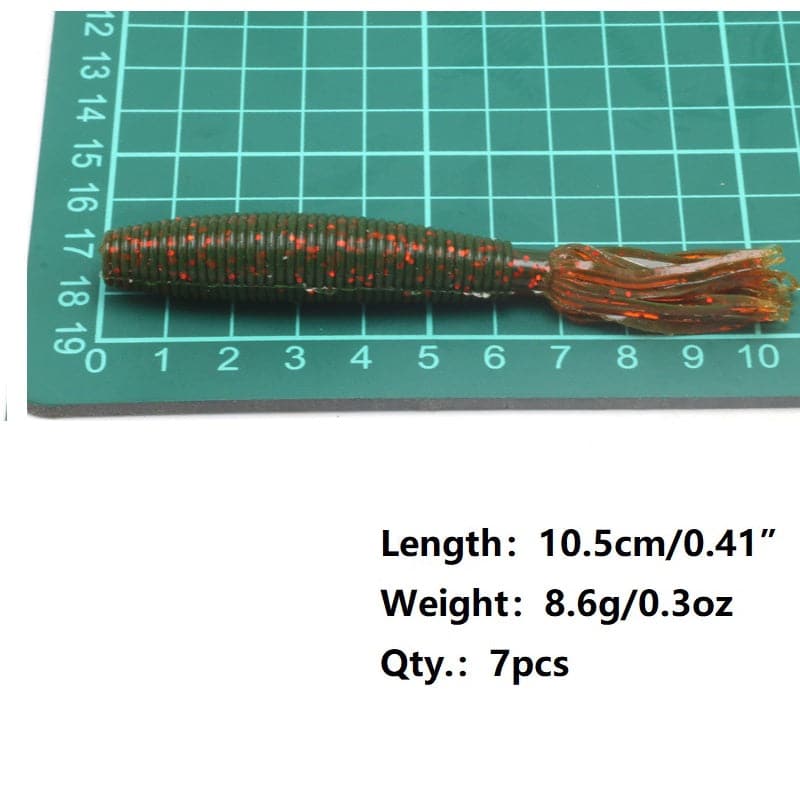 Dr.Fish 7pcs Tailed Worms 4.13''